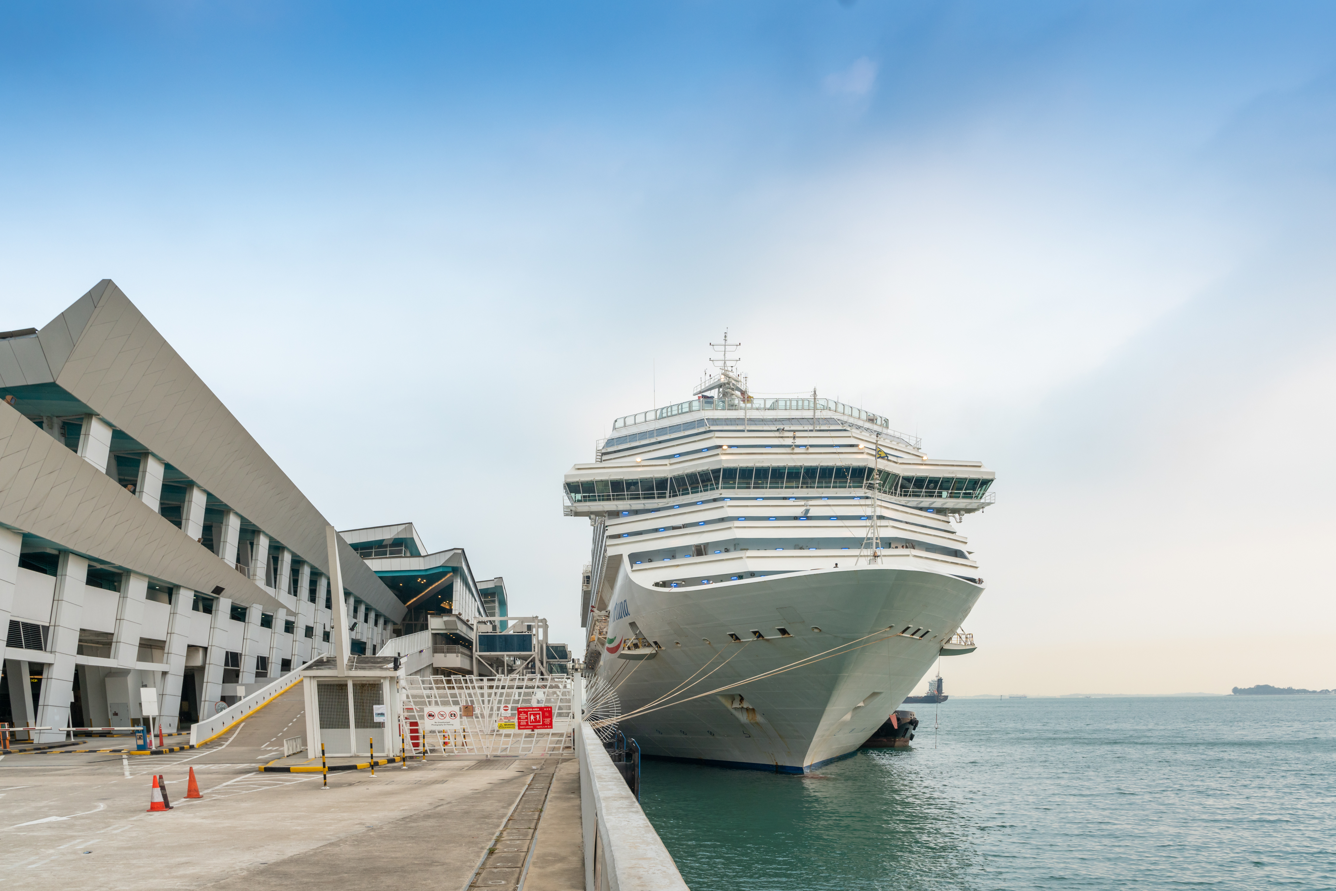 Costa Granda Cruise Ship docked in SIngapore Marina Pier CoronaVirus Covid-19 Asia’s leading cruise hub